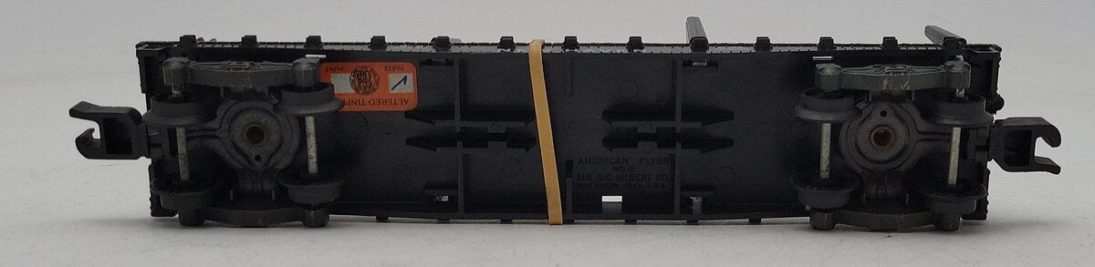 American Flyer 24540 Vintage S NH Flatcar w/ 3 Silver Cardboard Pipes -Restored