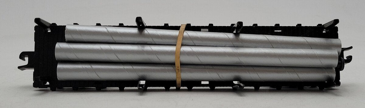 American Flyer 24540 Vintage S NH Flatcar w/ 3 Silver Cardboard Pipes -Restored