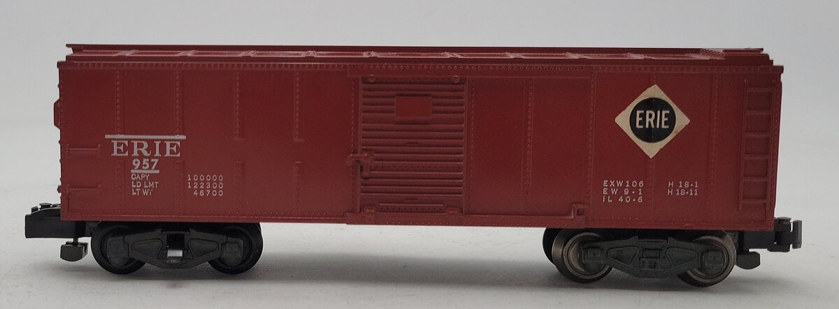American Flyer 957 VIntage S Erie Operating Tuscan/White Boxcar VG