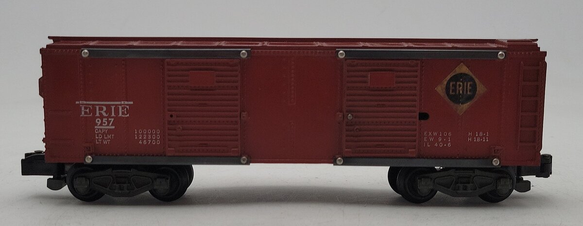 American Flyer 957 VIntage S Erie Operating Tuscan/White Boxcar VG