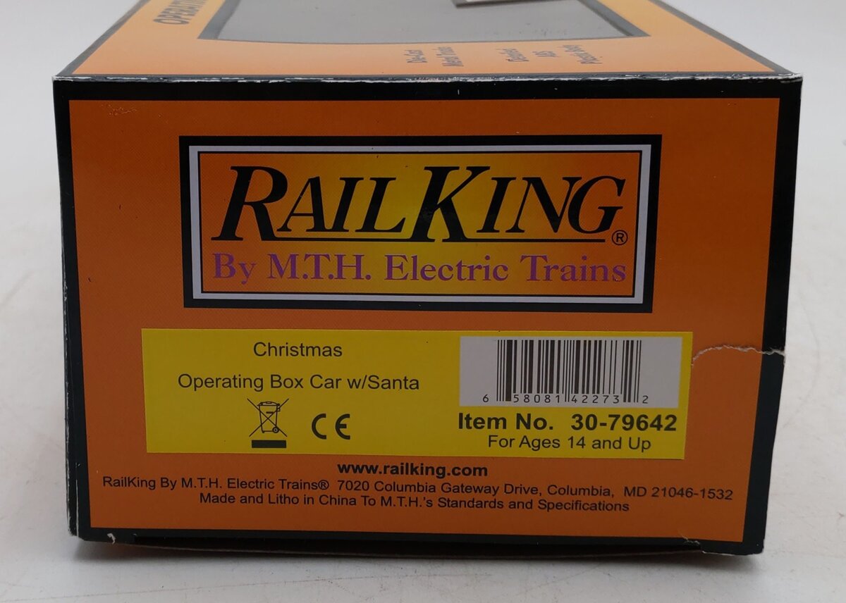 MTH 30-79642 O Christmas Operating Box Car with Santa LN/Box