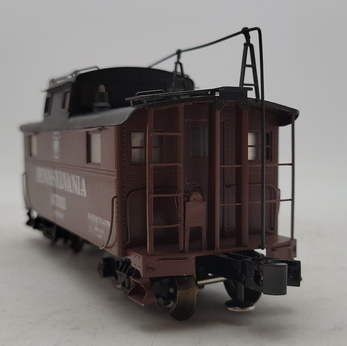 Williams 477032 O Gauge Brass Pennsylvania Lighted Caboose 3-Rail VG/Box