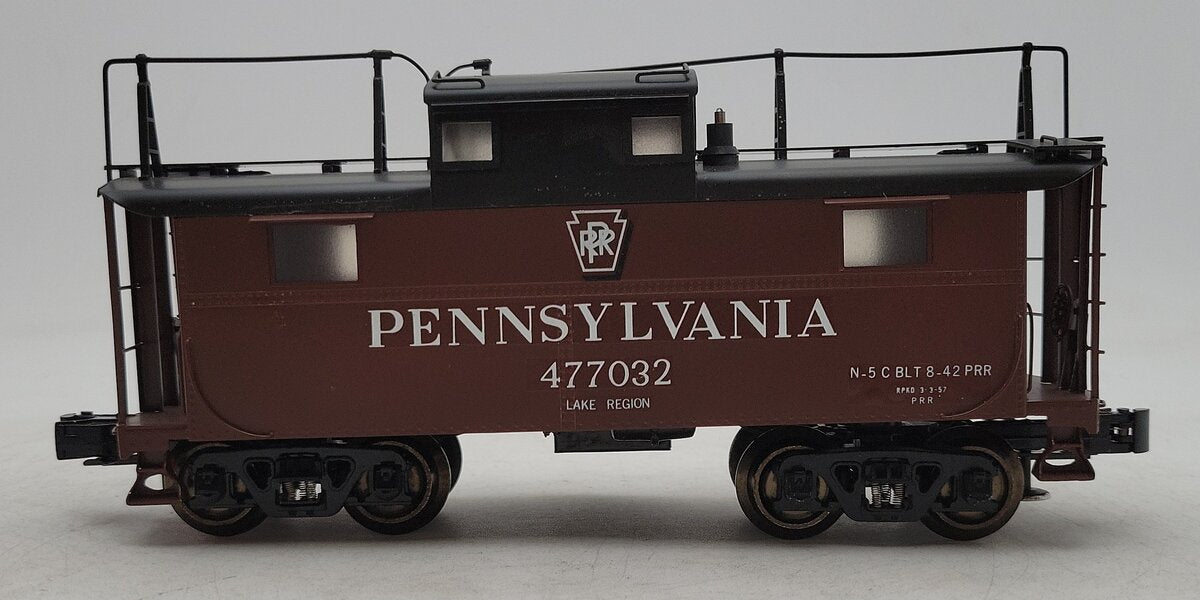 Williams 477032 O Gauge Brass Pennsylvania Lighted Caboose 3-Rail VG/Box