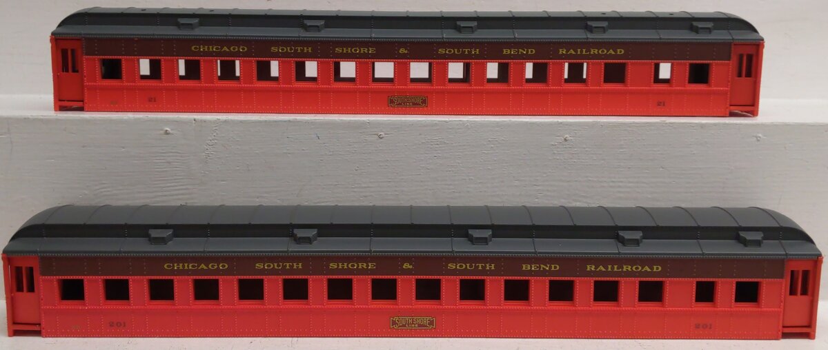 K-Line K2700 O CSS&B 18" Heavyweight Interurban Cars #201, #21 (Shell Only) LN
