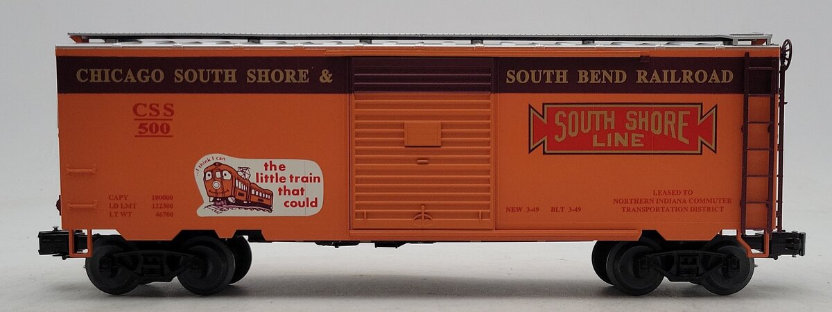 Weaver U2143LD O Gauge Chicago South Shore 40' Boxcar #500 (3 Rail) LN/Box