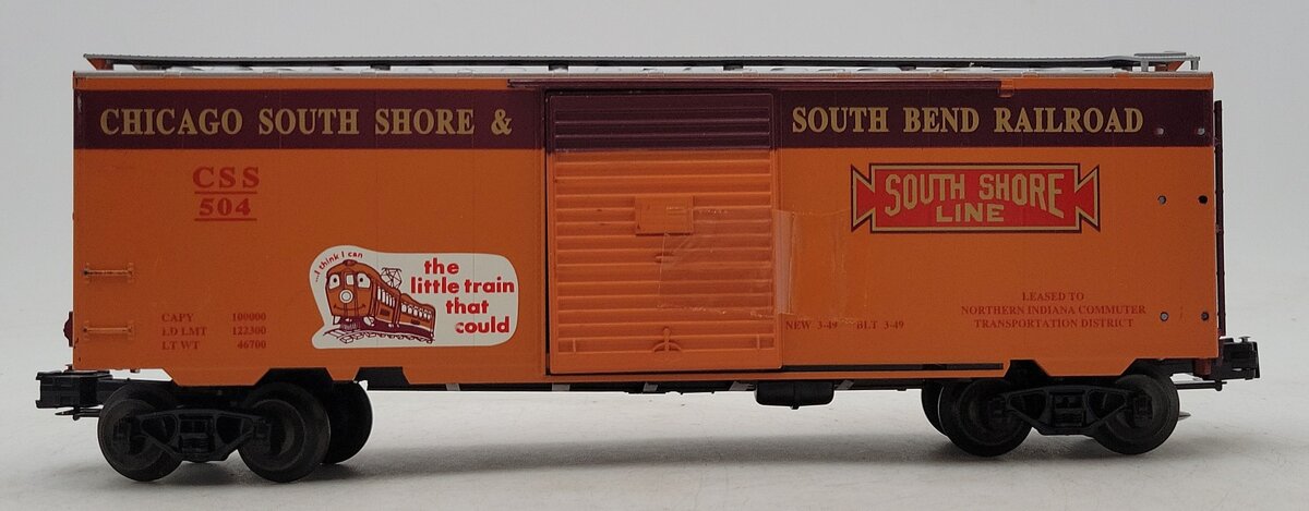 Weaver U2143LD O Gauge Chicago South Shore 40' Boxcar #504 (3 Rail) EX