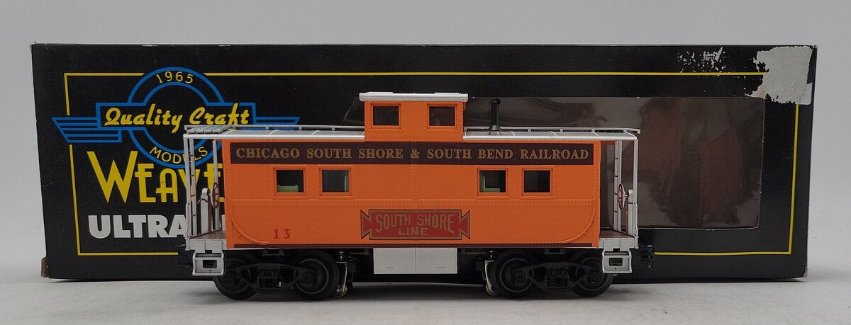 Weaver U2956LD O Gauge Chicago South Shore Caboose #13 (3 Rail) EX/Box