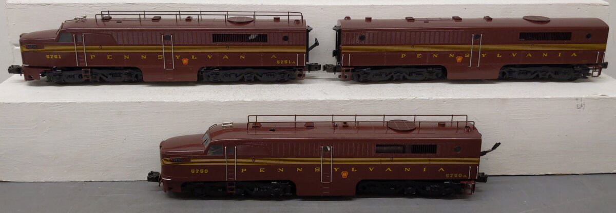 Right-of-Way 5504 O BRASS Pennsylvania Alco PA ABA Diesel Loco Set - 3-Rail EX/Box