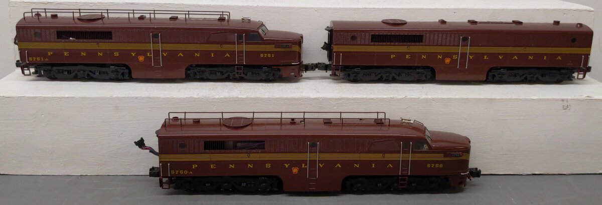 Right-of-Way 5504 O BRASS Pennsylvania Alco PA ABA Diesel Loco Set - 3-Rail EX/Box