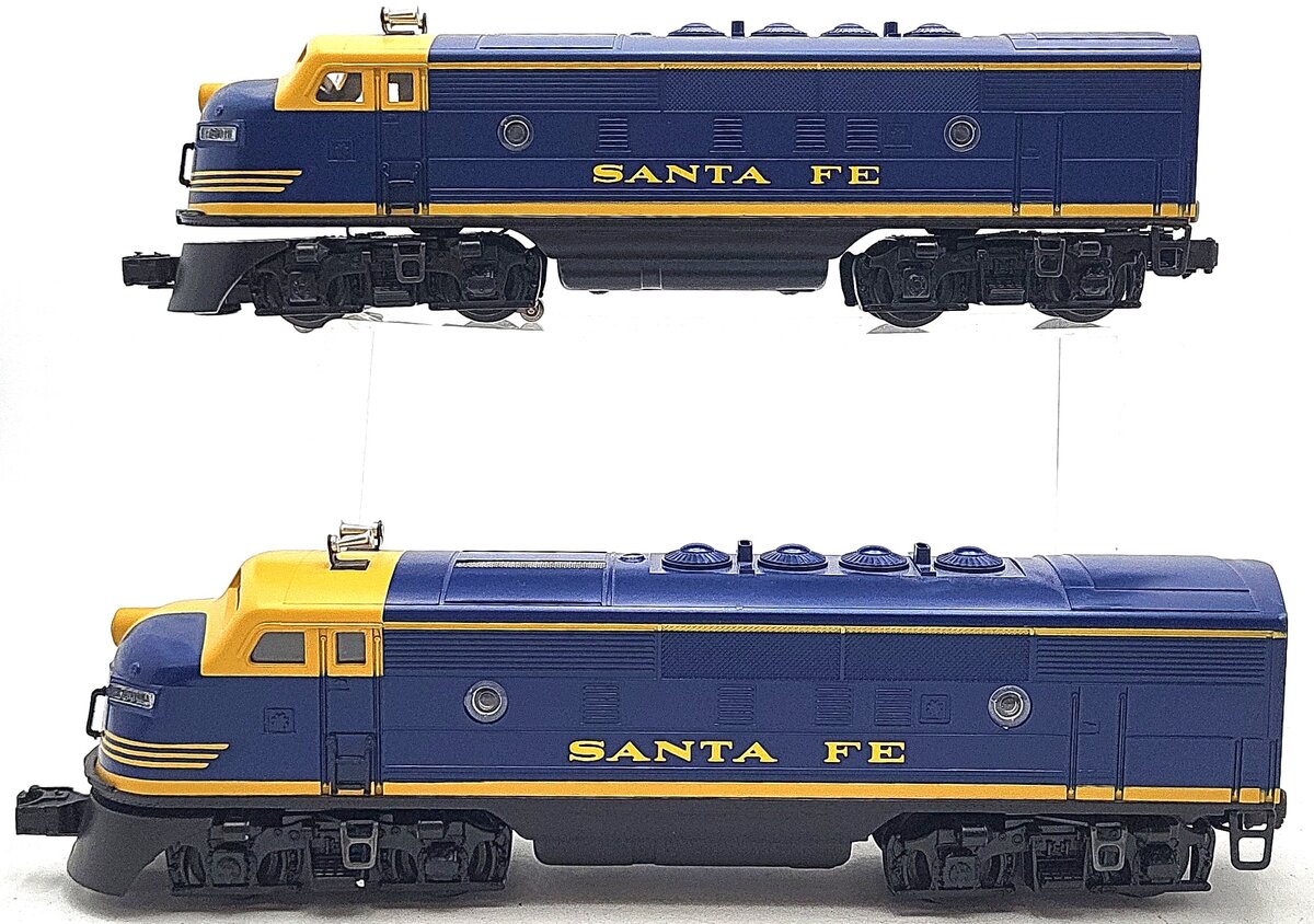 Lionel 6-18117 O Gauge Santa Fe Blue/Yellow F3 AA Diesel Set VG