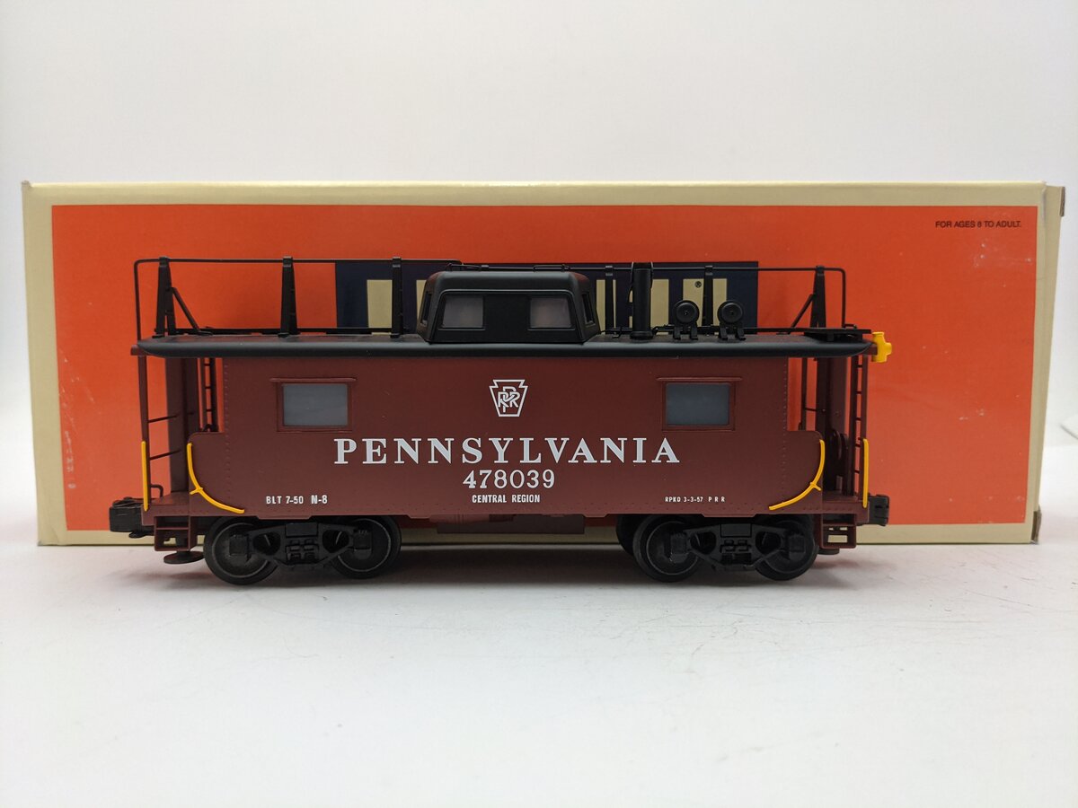 Lionel 6-51702 O Gauge BRASS Pennsylvania N-8 Smoking Caboose #478039 EX/Box