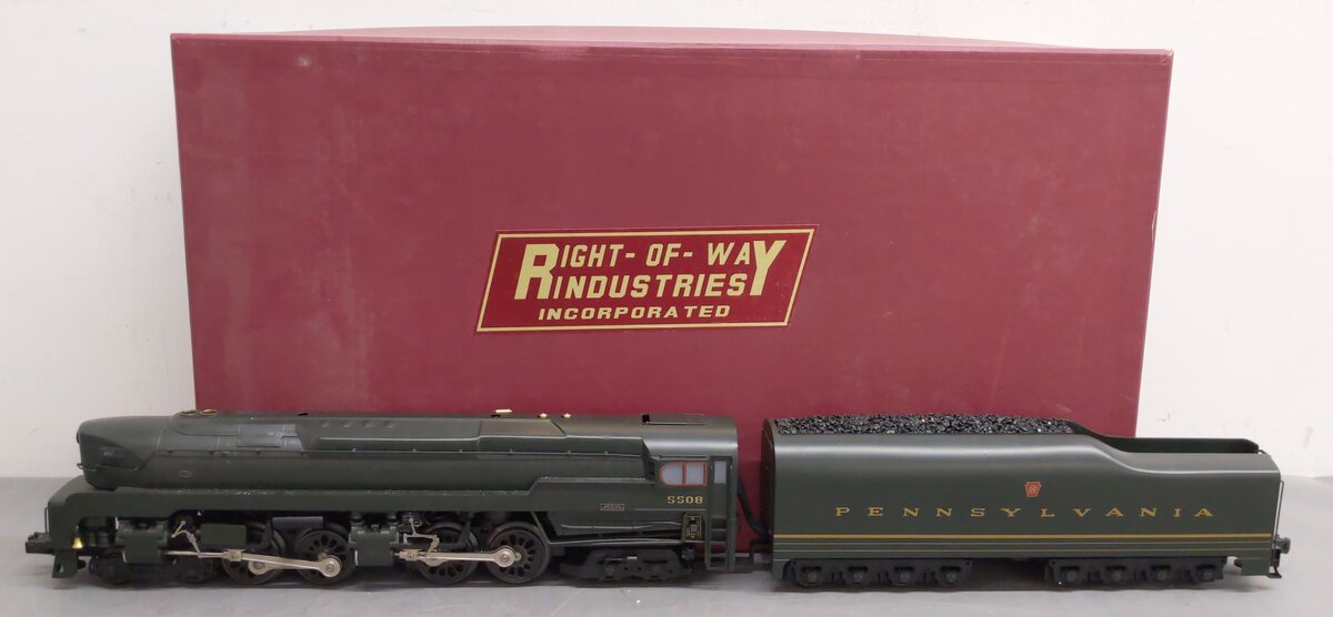 Right-of-Way 5003 O BRASS PRR T1 4-4-4-4 Steam Loco & Tender #5508 (3 Rail) EX/Box