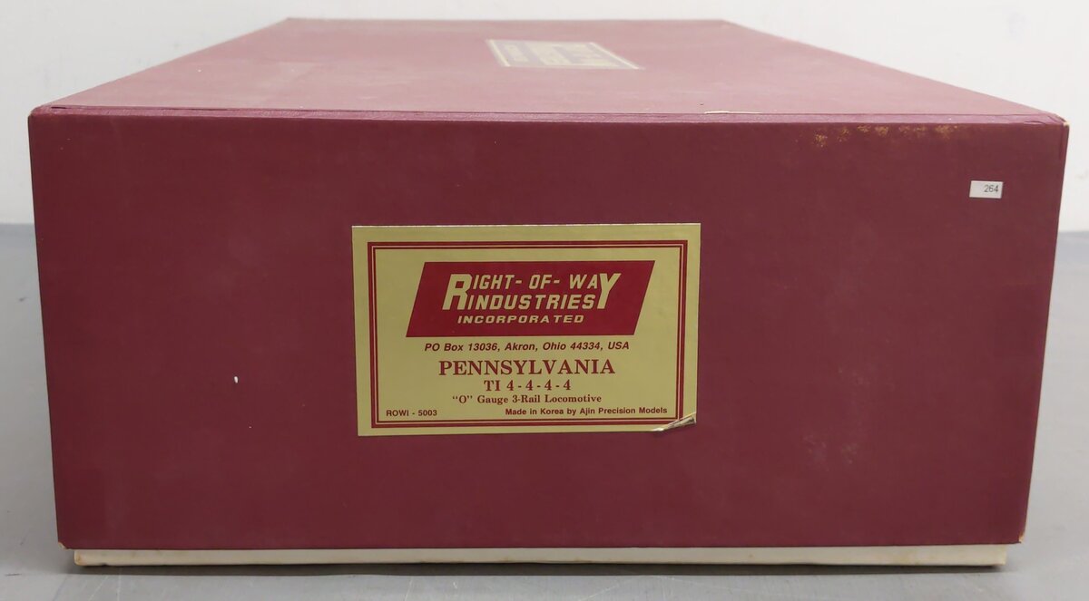Right-of-Way 5003 O BRASS PRR T1 4-4-4-4 Steam Loco & Tender #5508 (3 Rail) EX/Box