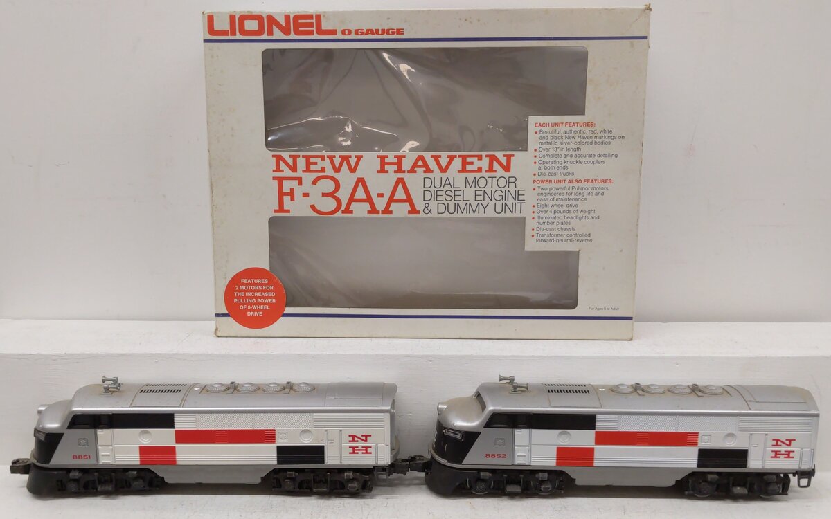Lionel 6-8851 O Gauge New Haven F3 AA Diesel Locomotive Set #8851/8852 EX/Box