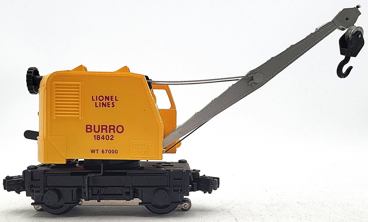 Lionel 6-18402 O Gauge Lionel Lines Operating Burro Crane #18402 VG
