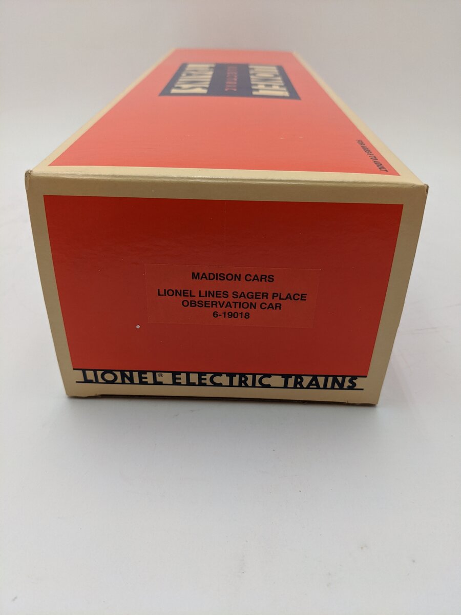 Lionel 6-19018 O Gauge Lionel Lines 'Sager Place' Observation Car #9018 EX/Box