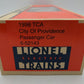 Lionel 6-52143 O Gauge 1998 TCA City of Providence Passenger Car EX/Box