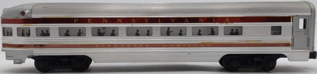 Lionel 2541 Vintage O Pennsylvania Alexander Hamilton Aluminum Observation Car VG