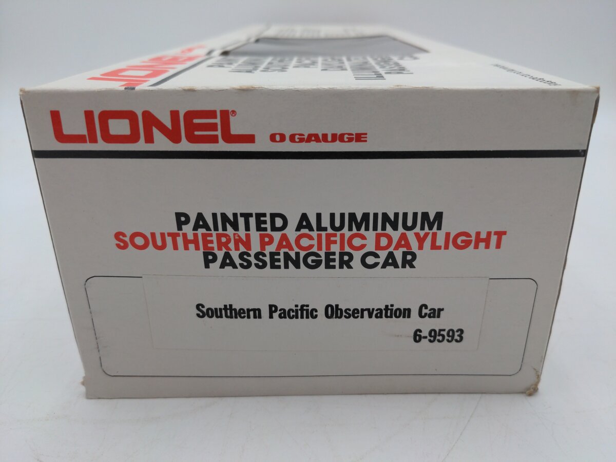 Lionel 6-9593 O Gauge Southern Pacific Daylight Aluminum Observation Car EX/Box