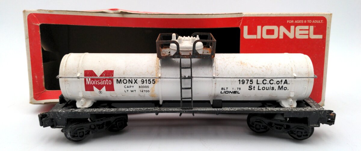 Lionel 6-9155 O Gauge LCCA Monsanto Single Dome Tank Car/Box
