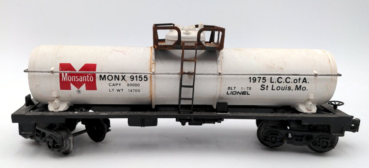 Lionel 6-9155 O Gauge LCCA Monsanto Single Dome Tank Car/Box