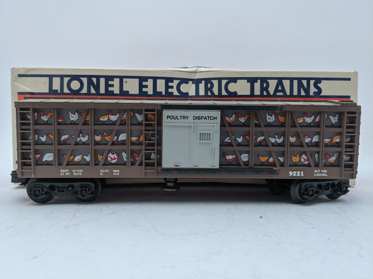 Lionel 6-9221 O Gauge Poultry Dispatch Operating Car #9221 EX/Box