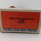 Lionel 6-9221 O Gauge Poultry Dispatch Operating Car #9221 EX/Box