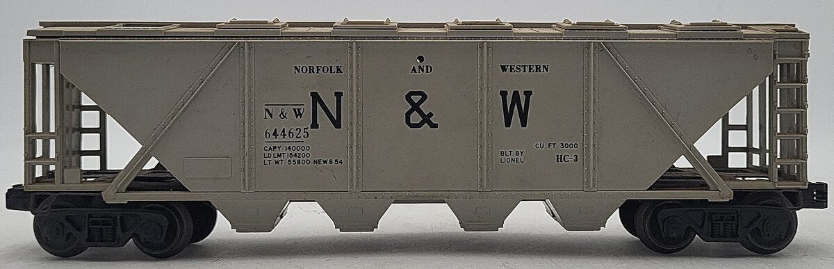 Lionel 6446-25 Vintage O Norfolk and Western Gray 4-Bay Hopper #546446 VG