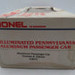 Lionel 6-9575 O Gauge Pennsylvania "Thomas A. Edison" Aluminum Passenger Car EX/Box