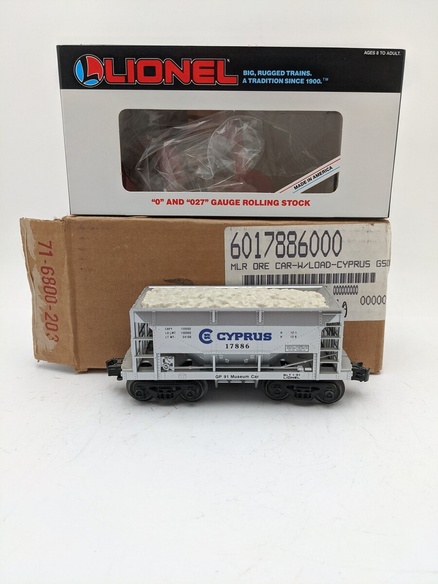 Lionel 6-17886 O Gauge 1991 Gadsden Pacific Cyprus Ore Car w/Load EX/Box