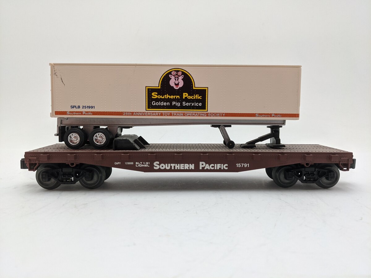 Lionel 6-17889 O Gauge TTOS Southern Pacific Flatcar with Trailer #15791 EX/Box