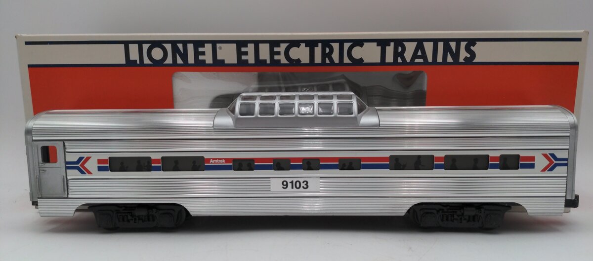 Lionel 6-19103 O Gauge Amtrak Aluminum Vista Dome Passenger Car #9103 EX/Box