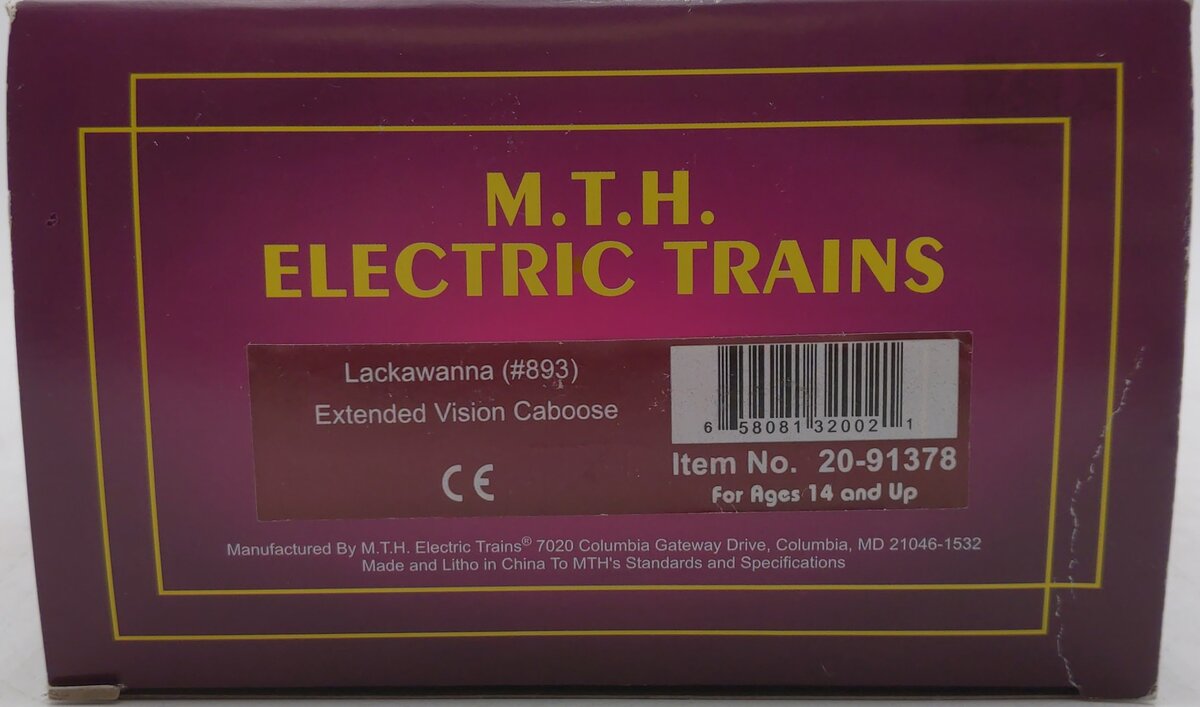 MTH 20-91378 Lackawanna Extended Vision Caboose #893