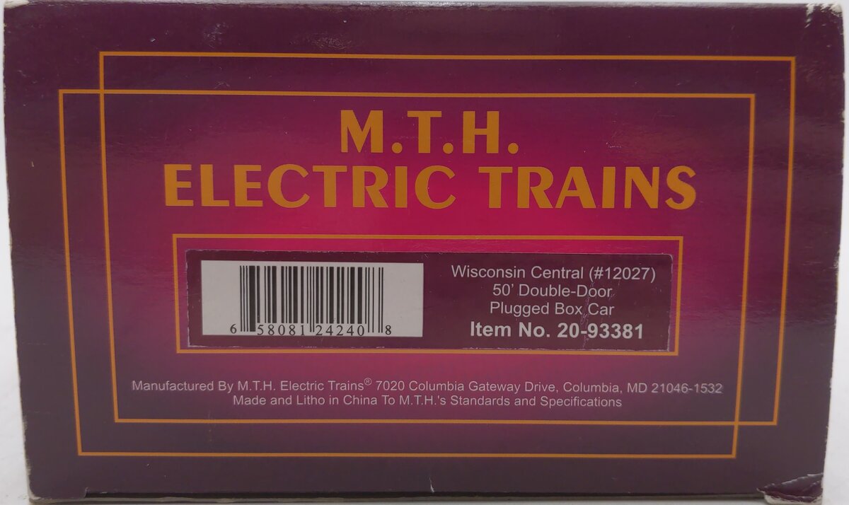 MTH 20-93381 Wisconsin Central 50' Boxcar EX/Box