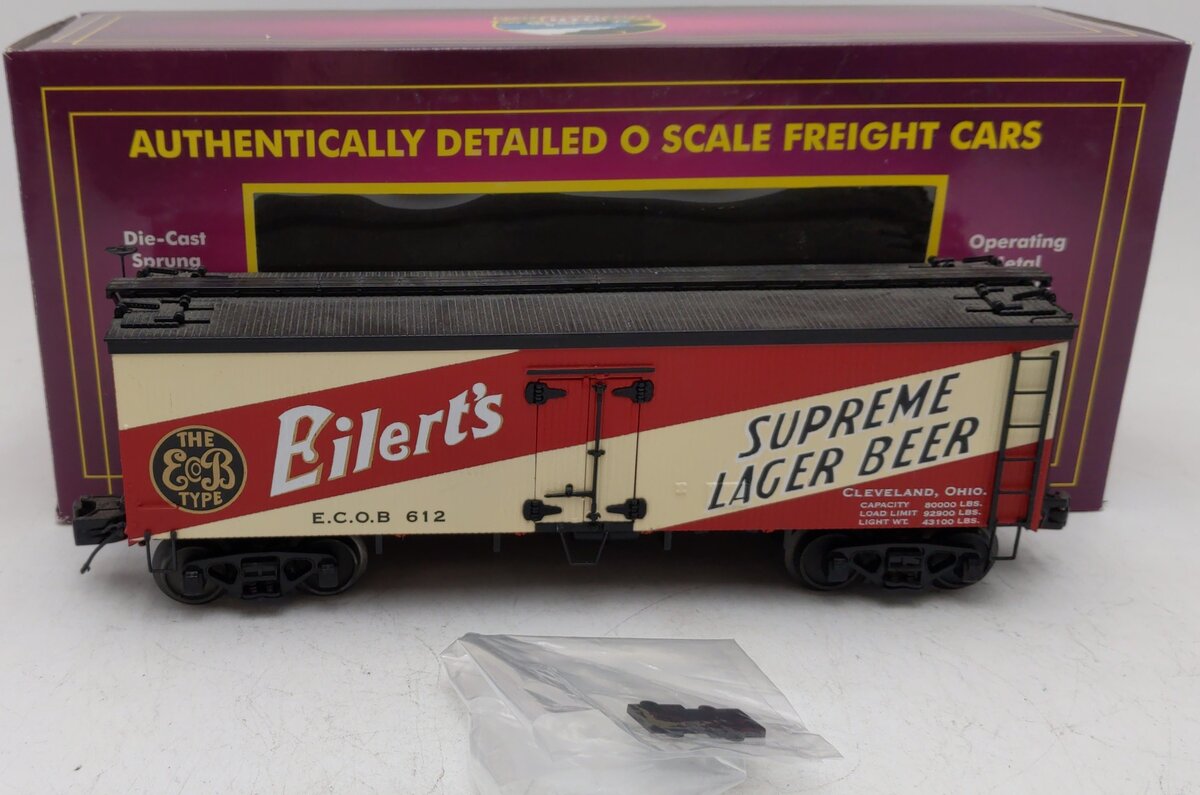 MTH 20-94333 O Gauge Eilert’s Lager Beer 36’ Woodsided Reefer Car #612 EX/Box