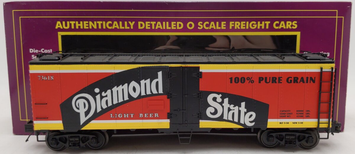 MTH 20-94212 O Gauge Diamond State Light Beer Reefer Car #73618 EX/Box