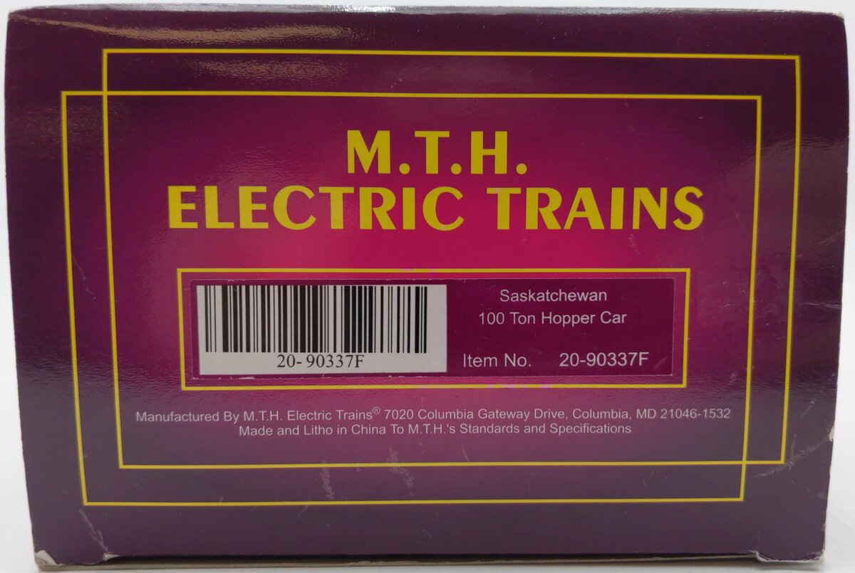 MTH 20-9033F O Saskatchewan 100 Ton Tank Hopper Car #397036 EX/Box