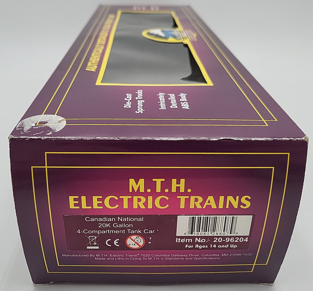 MTH 20-96204 Canadian National 20K Gal 4-Comp Tank Car EX/Box