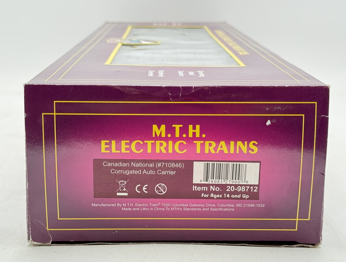 MTH 20-98712 Canadian National Corrugated Auto Carrier #710846 LN/Box
