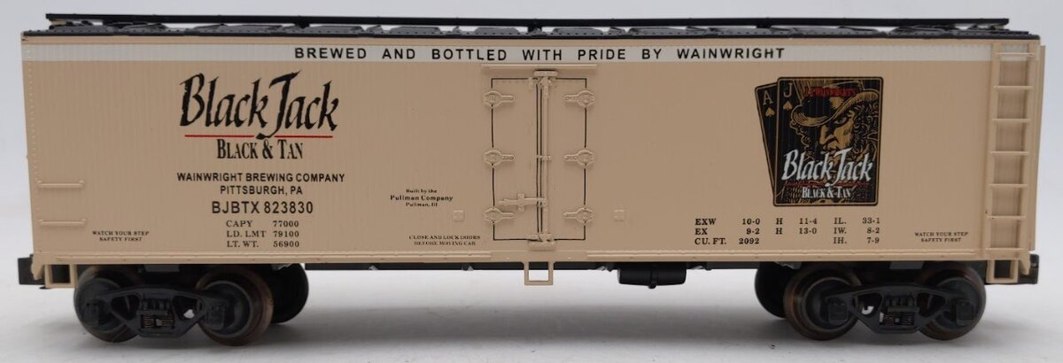 Weaver U3147L O Gauge Black Jack (Tan) Woodside Reefer Car #823830 [3-Rail] EX/Box