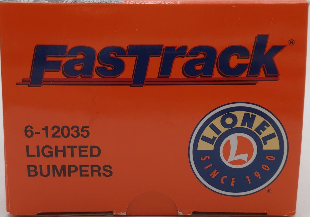 Lionel 6-12035 O Gauge FasTrack Lighted Bumpers (Pack of 2) EX/Box