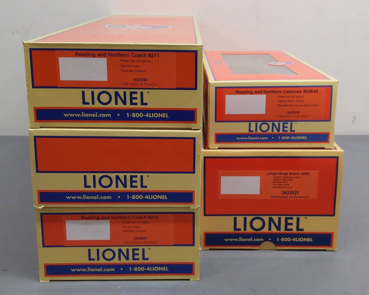 Lionel 2422020 O Lehigh Gorge Scenic Railway Legacy Trains (Set of 5) EX/Box