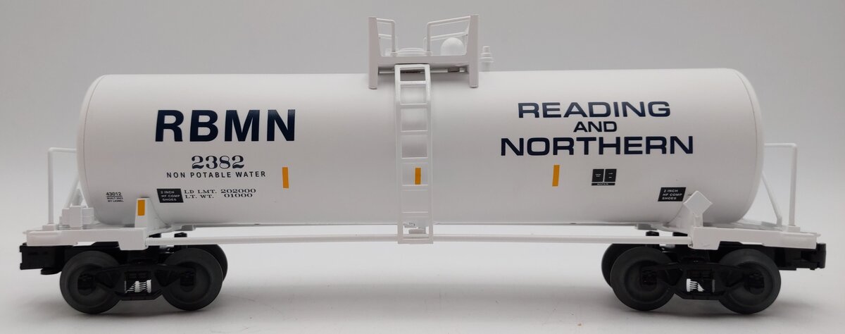 Lionel 2343012 O Reading & Northern Unibody Tank Car #2382