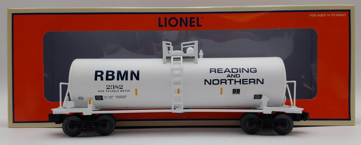 Lionel 2343012 O Reading & Northern Unibody Tank Car #2382