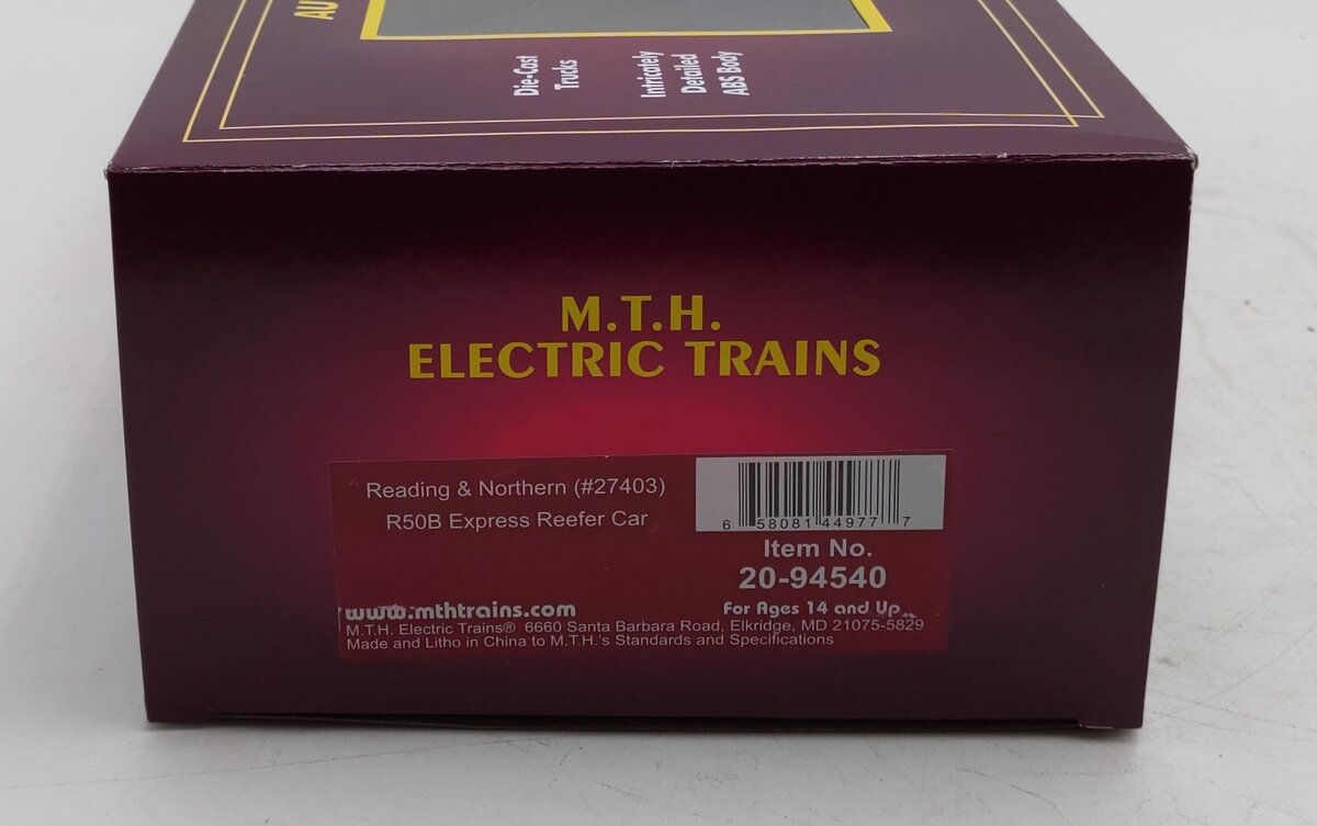 MTH 20-94540 O Gauge RBMN 50b Express Reefer Car #27403