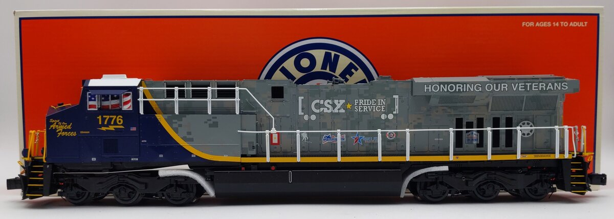 Lionel 2033620 O CSX ES44AC "Honoring Our Veterans" Diesel #1776 w/ Bluetooth EX/Box