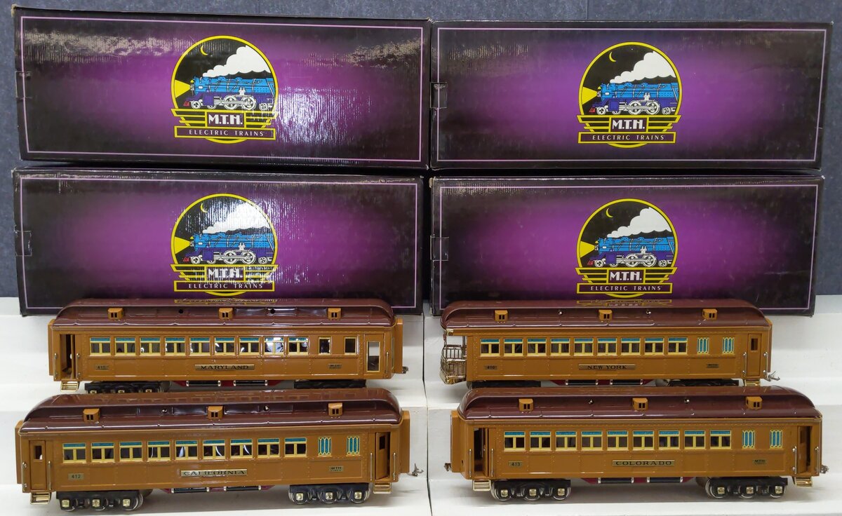 MTH 10-1135 Standard Gauge Tinplate State Car Set (Set of 4) LN/Box