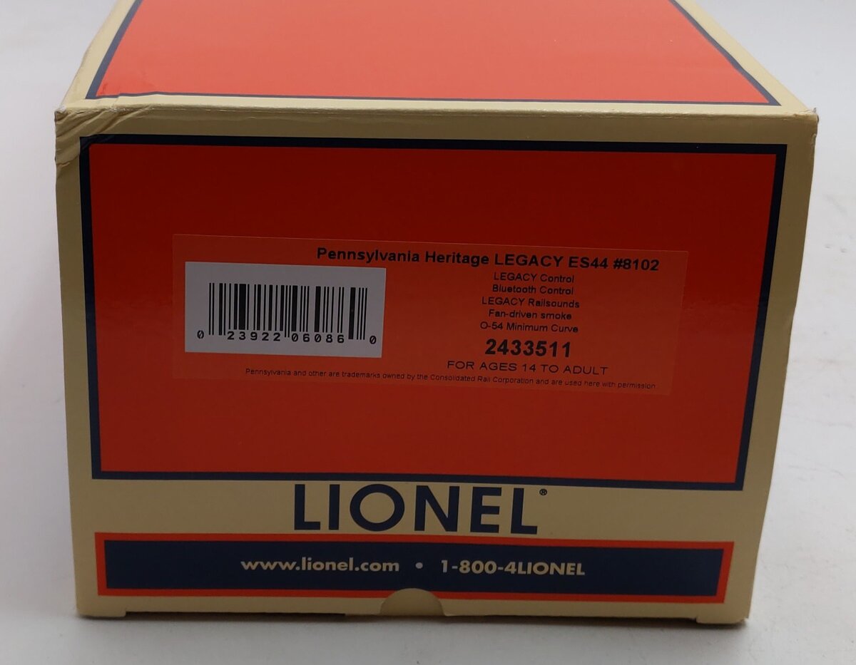 Lionel 2433511 O Pennsylvania Heritage LEGACY ES44 Diesel Locomotive #8102 LN/Box