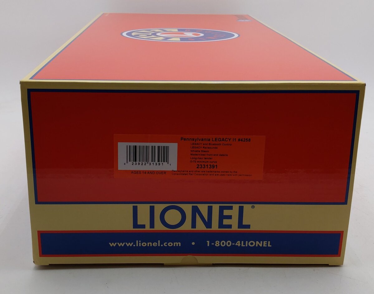 Lionel 2331391 O LEGACY Pennsylvania I1 Steam Locomotive & Tender #4258 w/ LCS EX/Box