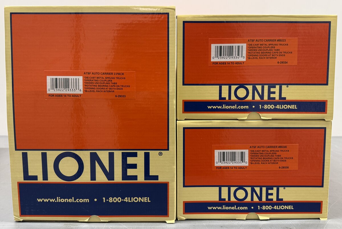 Lionel 6-29333 Santa Fe 89' Bi-level Autorack Cars (Set of 2)